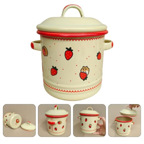 Tarro de esmalte de 1.2l estilo retro vintage para cocina 7