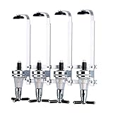 Wall Mounted Liquor Dispenser,4 Bottle Metal Spirit Drinks Stand Optic, Spring-Loaded Wine Dispenser Stand Drinking Pourer Bottle Holder,Easy Assemble,Home Bar Tools for Beer,Wine,Juice and Cocktail