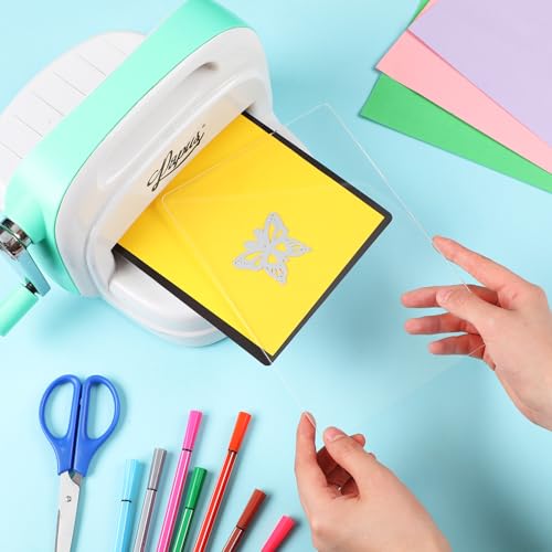 Threehoney 3 Pcs Die Mats Set 6\'\' x 9\" Include Magnetic Shim with Card Size Grids and 2 Pcs Acrylic Cutting Plates for Die Cutting Machines Embossing Crafting Accessories - Thumbnail 6