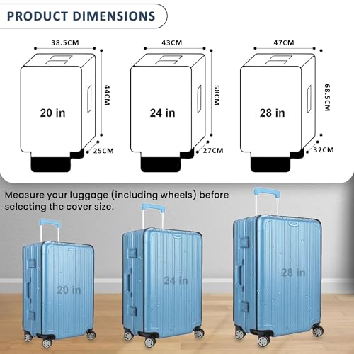 Image of Premium Trolley Bag Cover - Stretchable Luggage Cover for Suitcase | Anti-Scratch Travel Bag Protector for Small Bag | Washable & Durable Suitcase Cover for Travel (Transparent, 20 Inch)