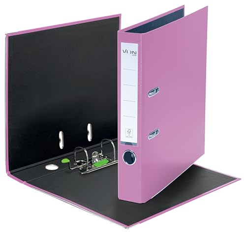 VON Leitz 5er Pack Ordner A4, Karton mit Kunststoffeinband, 50 mm Rückenbreite, Für 350 Blatt, FSC-zertifizierter Karton, Für Schule, Studium & Haushalt, Mehrere Farben, 10561099