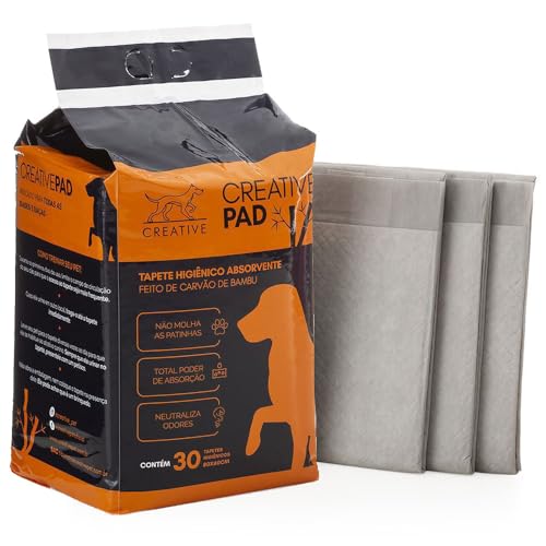 Tapete Higiênico para Cães com Carvão Ativado 80x60 Neutralizador de Odor Bambu Preto Tapete para Ca