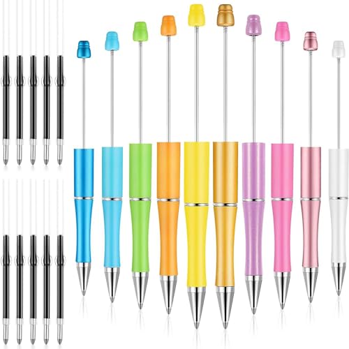 YROHGKPN Bolígrafo de perlas de plástico, bolígrafo de perlas, vástago surtido, bolígrafo de tinta, niños, estudiantes, oficina, suministros escolares, bolígrafos de colores
