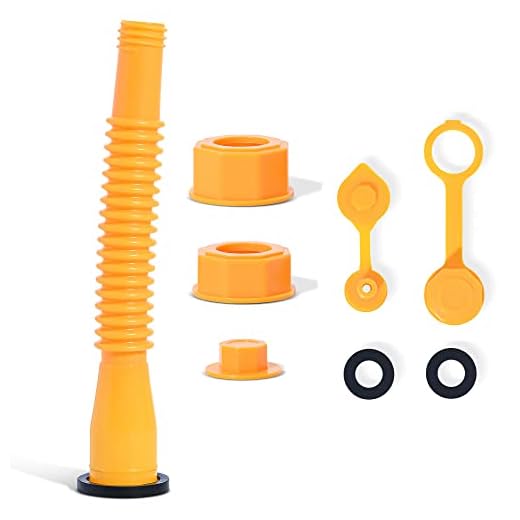 Gas Can Spout Replacement I Gas Can Nozzle 1/2/5/10 Gallon Gas Can Replacement, Gas Can Spout Kit with Flexible Nozzles, Thicker Gasket, Spout Cap, Gas Can Cap and Fuel Vent Caps-Fits Most of The Cans