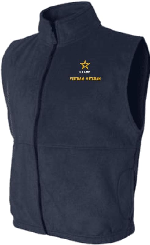 MilitaryBest U.S. Army Star Logo Vietnam Veteran Full-Zip Fleece Vest
