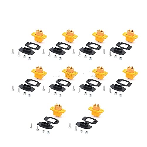 「飛行機 XT60 メスプラグと XT60 オスモデル - メッキ 30A 電流安全コネクタ XT60 XT60H モデルと互換性あり」(PACKAGEB (5PCS)-01)