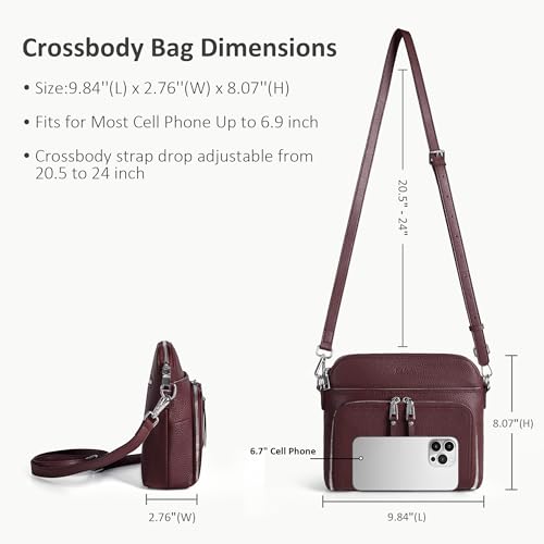 Image of befen Genuine Leather Crossbody Purses for Women, Women's Small Crossbody Shoulder Bag with Built in RFID Wallet