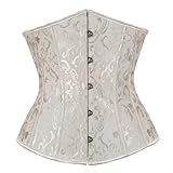 Zhitunemi Halloween Costumes Woman 2025: Black Underbust Corset Top for Women Pirate Costume - Corsets for Pirate Theme Party Waist Belt Small Beige