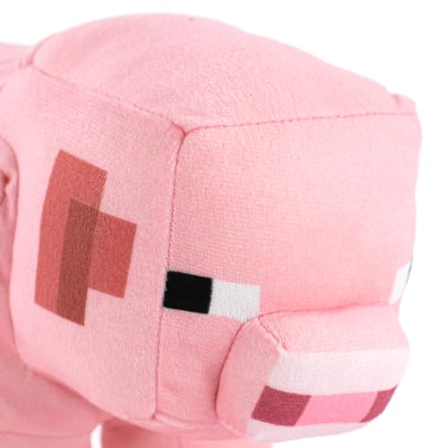 Plüsch Minecraft Videospielfiguren - Enderman, Lama, Ozelot, Schwein, Steve, Alex, Creeper, Wolf - Größen je nach Modell - Super Soft Qualität (Schwein)