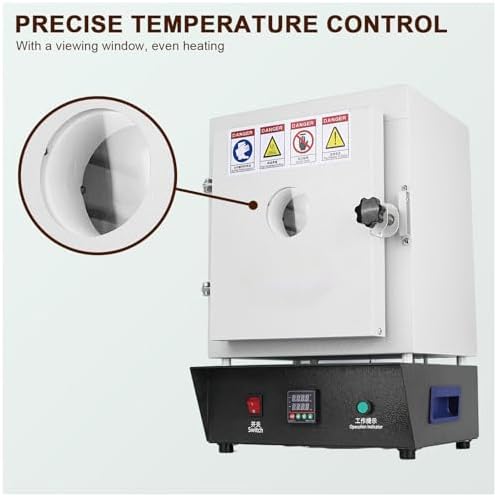 Electric Kiln Furnace 1150℃ for Jewelry Casting and Metal Melting, 20x15x15 cm Muffle Lab Furnace for Ceramics and Jewelry Treatment, Closed Burnout Furnace