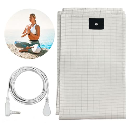 Grounding Sheets for Bed, Grounding Sheets for King, Queen, Twin, Full, Grounded Flat Sheet for Sleeping, Earth Mattress Kit with Cord (76 x 80 inch)