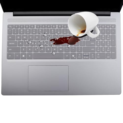 Image of Saco Laptop Keyboard Cover Compatible for 2025 Lenovo IdeaPad Slim 3 15IRH10 15Q8X10 Model 83K100C6IN, 83K100CGIN, 83K100CJIN Series 15.3 Inch Laptop, Silicone Clear