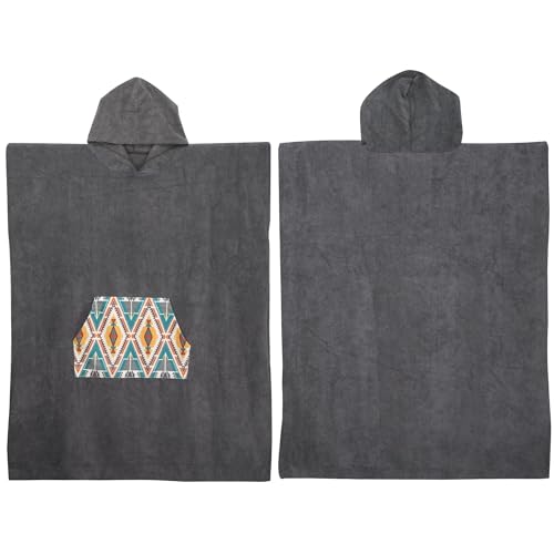 Ponchos plage gris géométrique pour vos sessions de surf et de bain