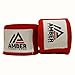 Amber Fight Gear Semi Elastic Professional 180-Inch Hand Wraps with Hook and Loop Closure for Boxing Kickboxing Muay Thai MMA for Men and Women, Red, Sold as a Pair