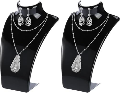 Support pour collier et bague en buste mannequin noir valorisant vos bijoux - 2