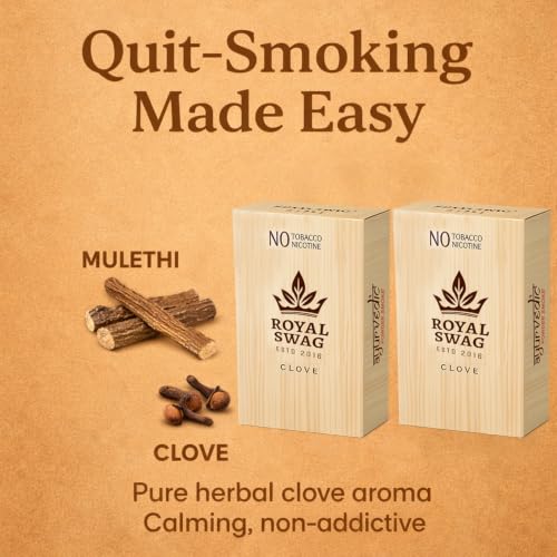 Image of ROYAL SWAG Clove Flavour Wellness Sticks 10 Sticks Each Pack of 2 Boxes Ayurvedic Herbal Blend Wellness Sticks