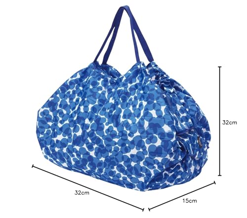 Shupatto Japanese Compact Foldable Shopping Bag Size M - UMI (Ocean), Blue, 32 x 32 cm, Contemporary - Image 2