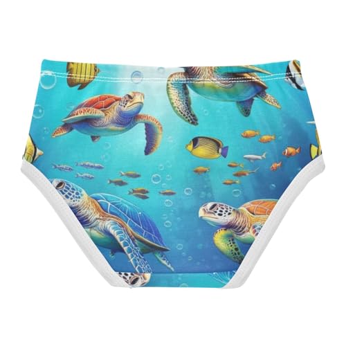 Cotton Toddler Girls Underwear Colorful Sea Turtles Blue Panties for Girl Florals Briefs Underpants 2t2