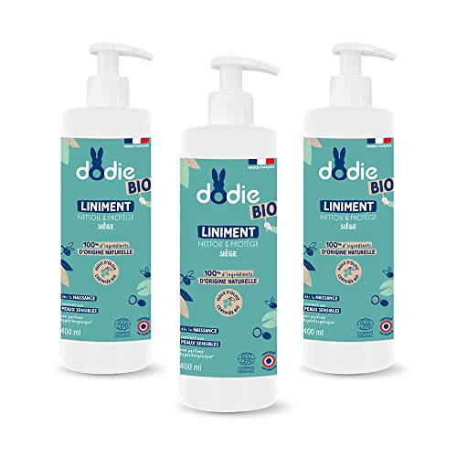 Dodie Lot de 3 liniments Bio 400 Ml apaise les rougeurs de bébé