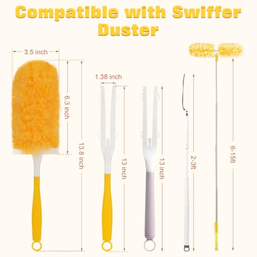 Image of 360 Duster Refills for Swiffer Duster, 40 Pack Heavy Duty Duster Kit for Cleaning with 4X Electrostatic,Compatible with Swiffer Handle Pet Hair, Blinds & Car Vents- Great Gift Set