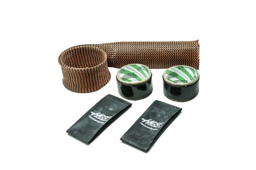 Hose Candy 309070005 Orange/Black Carbon Fiber Upper Radiator Hose Skin Kit With Black Heat Shrink #TOP2