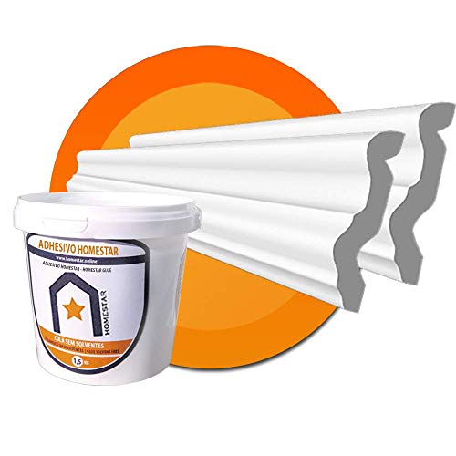 PACK 20m MOLDURAS DE PARED DECORATIVA BOISERIE I60 PERFIL POLIESTIRENO POLIESPAN (10x 2,00m I60 + 1 Adhesivo 1,5Kg) :: HOMESTAR®