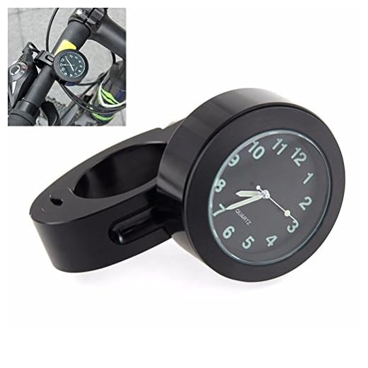Manillar de montaje Digital reloj 7/8" motocicleta moto accesorio impermeable (negro)