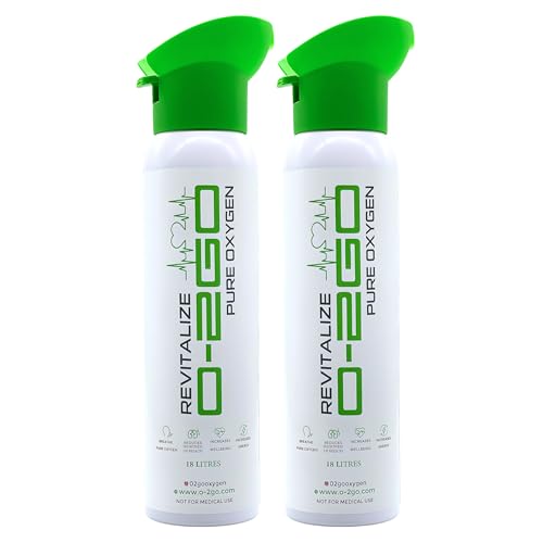 O2GO Oxygen CAN with Integral MASK 99.5% Easy to use Pure Oxygen (36L (litres) Pack of 2) Pure Breathing Oxygen in a Lightweight Aluminium Canister Made in The UK