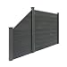 Produktbild HOME DELUXE - WPC Sichtschutzzaun CALLADO - Anthrazit, 1x Element + 2x Pfosten + 1x Schrägelement - Breite: ca. 282 cm, inkl. Zubehör I Blickschutz Windschutz Sonnenschutz