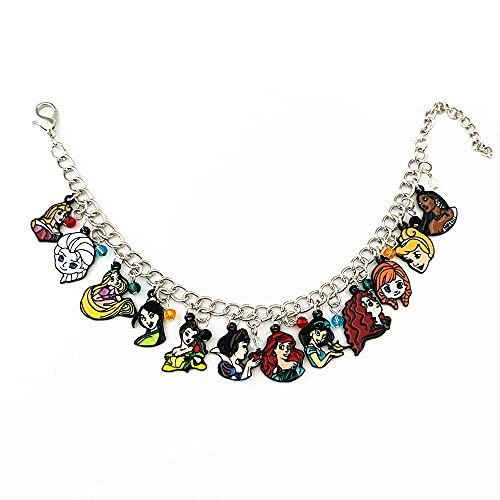 Ayjbdgr Beauty And The Beast Sleeping Beauty Belle Tangled Cinderella Snow White Little Mermaid Princess Bracelet Gifts For Women Girl #TOP2