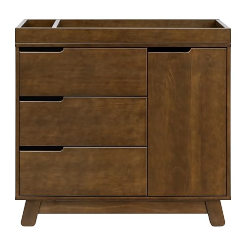 Image of Babyletto Hudson Changing Table Dresser Combo w/Removable Tray - GREENGUARD Gold Certified 3-Drawer Baby Dresser with Table Top & Side Cabinet - Diaper Changing Station for Nursery, Easy to Assemble