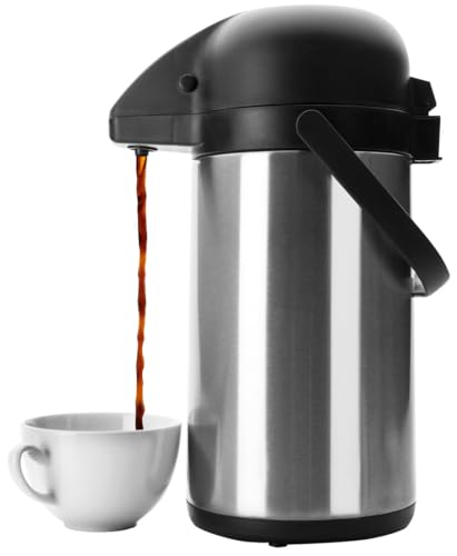 Termo Airpot 3L INOX 18/10, Resistente y Aislante, Ideal para Mantener Bebidas Calientes o frías Durante Horas.