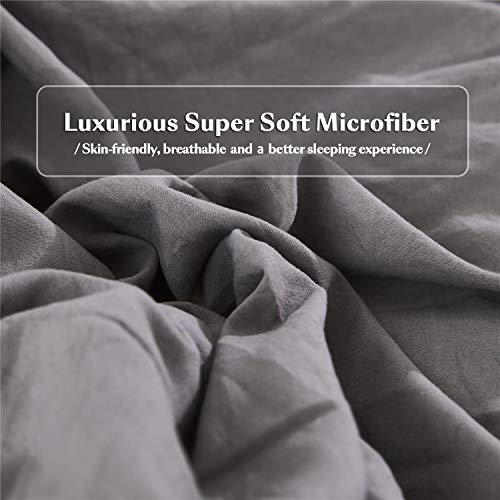 Hig Chic Comforter Set Queen Gray Lace Ruffled - Pintuck Pinch Pleat Design - Super Soft Prewashed Microfiber Lightweight - 3 Piece Bedding Set With Two Shams(Brianna-Queen,Gray) #TOP2