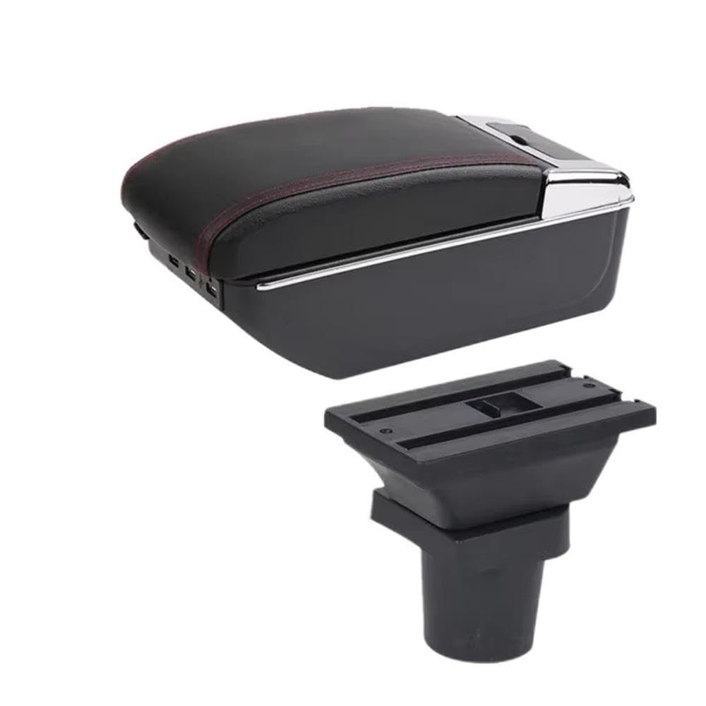 FSOZDBBPL For Toyota Yaris 3 For Hybrid For Yaris For Vitz Car Armrest Box Central Storage Box Interior Parts(C red line 7USB)