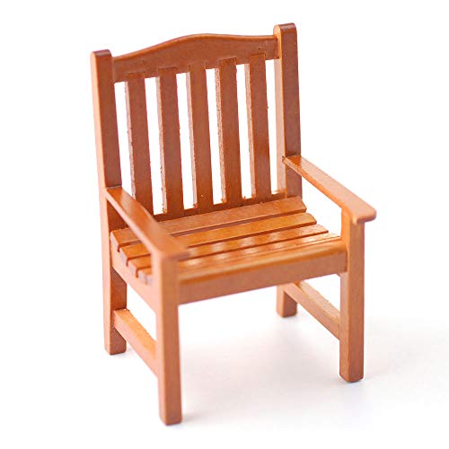 Maison de Poupées Noyer Jardin Chaise Miniature en Bois Meubles de Jardin 1:12