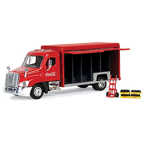Coca-Cola 1/50 Beverage Delivery Truck With 2 Sliding Doors, Handcart And 2 Bottle Cases #TOP2