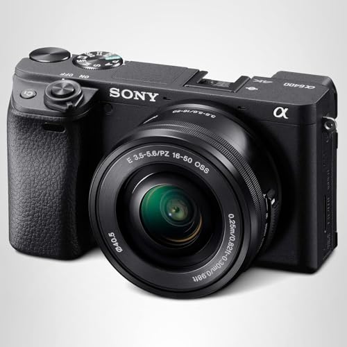 Sony Alpha a6400 Mirrorless Camera: Compact APS-C Interchangeable Lens Digital Camera with Real-Time Eye Auto Focus, 4K Video, Flip Screen & 16-50mm Lens - E Mount Compatible - ILCE-6400L/B, Black