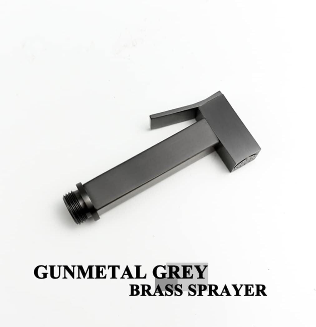 Toilet Bidet Kit with Hand Shower Brass Handheld Bidet Sprayer for Personal Hygiene Toilet Cleaning Gray with Stainless — view 4