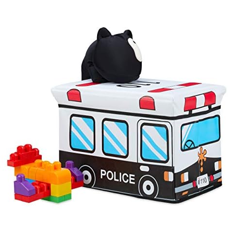 Relaxdays Caja Plegable para Juguetes Policía Cover