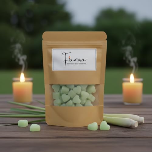 Image of Wax Melts | Organic Soy Wax | Essential Oil Infused | Citronella Fragrance | Heart Shape Aroma Melts | Outdoor & Indoor Freshener | Safe Smoke-Free Scent | 80 GMS