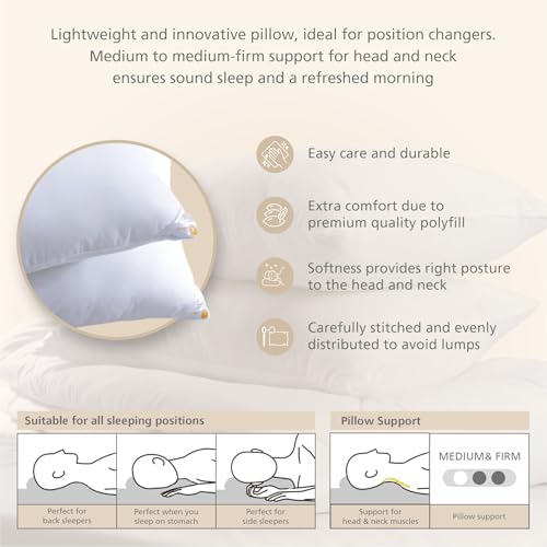 Image of maspar Lamis Medium Firm Everyday Pillow White 50X75 CM