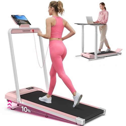Cardirun Foldable Treadmill with Incline, Compact Walking Pad Treadmill with Safety Handle Bar,...