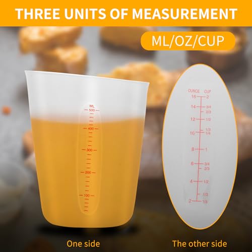Juego de 3 vasos medidores de silicona flexible miniatura 3