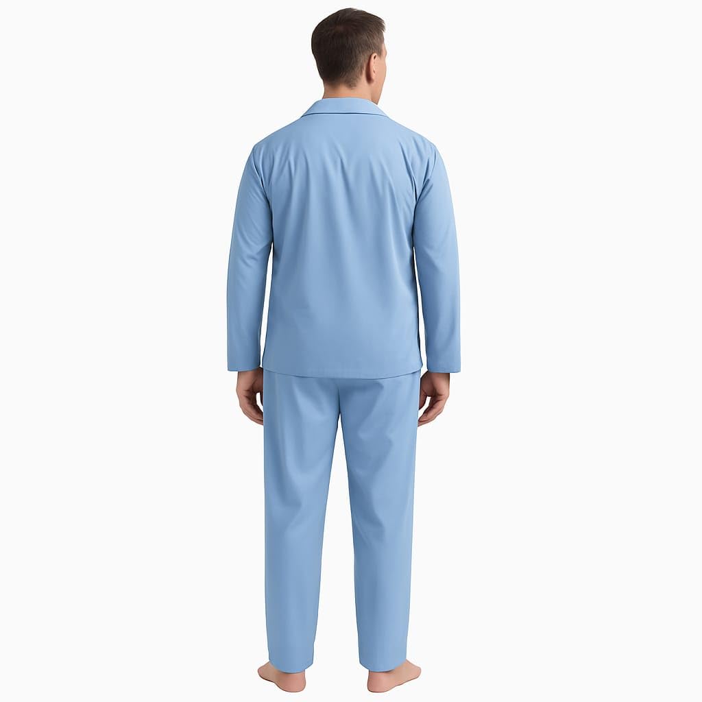 Generico Pigiama Uomo Cotone Leggero Lungo 100% Cotone Popeline, Pigiama Uomo Estivo Primaverile con Bottoni Davanti, Disponibile dalla M alla 4XL - Pigiami Forte 100% Made in Italy