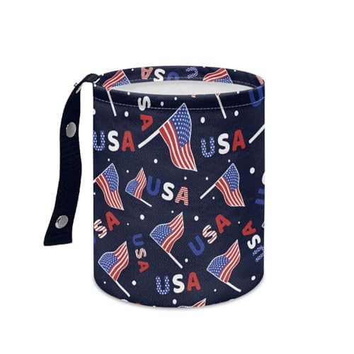 Image of USA Car Garbage Can Waste Basket for Cars - Back Seat, Floor, or Hanging Headrest Car Accessories Interior Road Trip Essentials