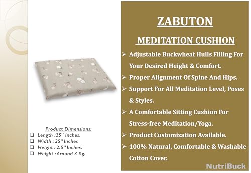 Image of Meditation | Yoga | Cushion | (Zabuton Mat) | Filled with Buckwheat Hulls |