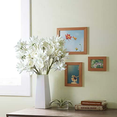 Minyulua 4Pcs Artificial Snow Lotus Flowers Silk Flowers Real-Touch Lotus Flowers Bouquets Fuax Floral Table Centerpieces Arrangements Home Kitchen Office Indoor Outdoor Spring Decorations White #TOP5