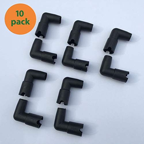 Dutch Bucket/Bato Bucket Siphon Elbows, Hydroponic, Black - 10 Pack