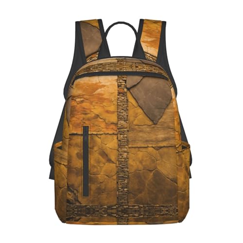 Sac à dos imprimé briques rustiques en tissu léger et résistant