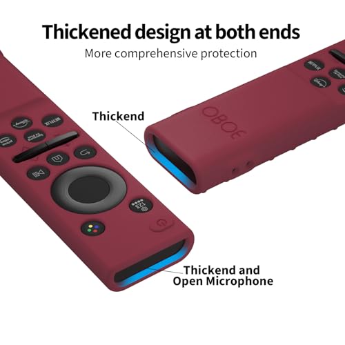 Image of Oboe Silicone Tv Remote Cover Compatible with Samsung Smart Tv Remote BN59-01311 Samsung QLED TV Remote Open Key Protective Case with Loop (I-Wine Red) [Remote NOT Included]